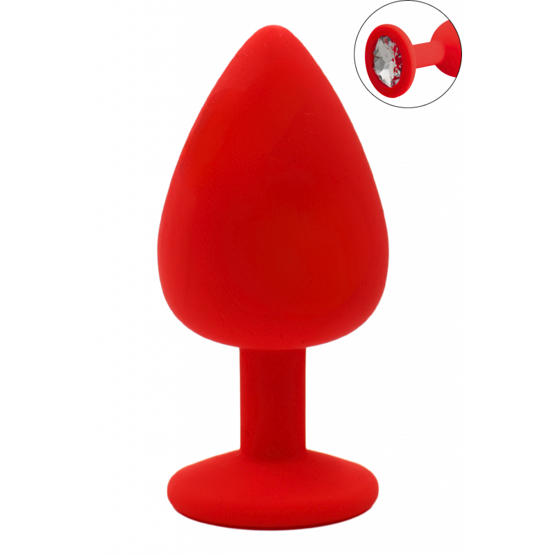 Plug rouge bijou cristal Large CHERRY - RY-069CRED