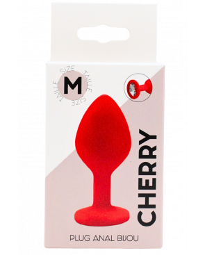 Plug rouge bijou cristal Medium CHERRY - RY-068CRED
