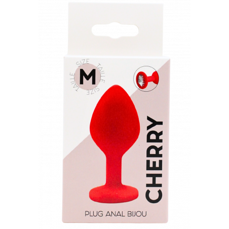 Plug rouge bijou cristal Medium CHERRY - RY-068CRED