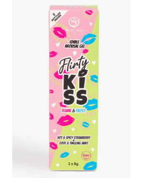 Gels pour Sexe Oral Fraise  Menthe  Flirty Kiss 2×8 gr Secret Play