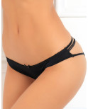 Culotte noire douce ornements quadrillés sur les fesses - REN1137-BLK
