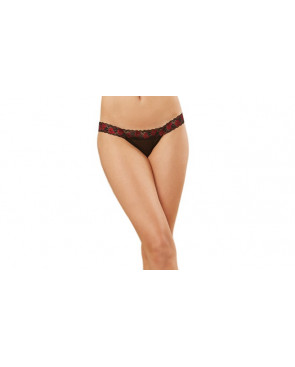 Panty dentelle et strappy - DG1424BLK