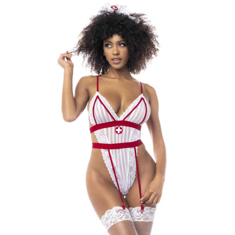 Costume infirmière avec body et serre-tête - MAL6486COS Costume infirmière avec body et serre-tête - MAL6486COS