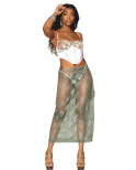 Bustier blanc avec armatures, en satin et dentelle florale - DG13262WHT