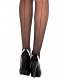 Collant nylon noir effet coutures arrière - MH331BLK