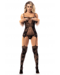 Combinaison en résille noire - MAL1105BLK