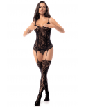 Combinaison en résille noire - MAL1104BLK