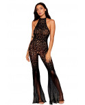 bodystocking en dentelle au crochet sans couture et résille noire - DG0468BLK bodystocking en dentelle au crochet sans couture et résille noire - DG0468BLK