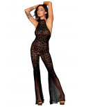 bodystocking en dentelle au crochet sans couture et résille noire - DG0468BLK bodystocking en dentelle au crochet sans couture et résille noire - DG0468BLK