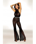 bodystocking en dentelle au crochet sans couture et résille noire - DG0468BLK bodystocking en dentelle au crochet sans couture et résille noire - DG0468BLK