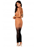 Robe bodystocking avec motifs zèbre, aux couleurs cuivrées - DG0488BKC