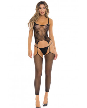 Combinaison résille et string Fuck all night - REN7099-BLK