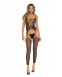 Combinaison résille et string Fuck all night - REN7099-BLK