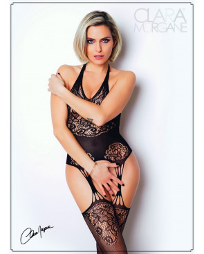 Bodystocking noir porte-jarretelles - Le Numéro 15 - Collection Bodystocking - CM99015