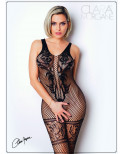 Bodystocking en fine résille noire avec laçage - Le Numéro 14 - Collection Bodystocking - CM99014