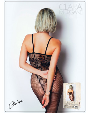 Bodystocking résille imprimé motifs floraux - Le Numéro 13 - Collection Bodystocking - CM99013