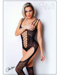 Bodystocking dentelle floral et triple bretelles - Le Numéro 9 - Collection Bodystocking - CM99009