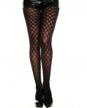 Collant semi opaque noir imprimé petits losanges - MH7091BLK