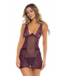 Nuisette violette et string assorti - REN51014-PUR