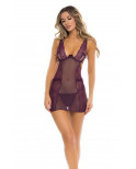 Nuisette violette et string assorti - REN51014-PUR
