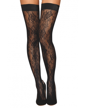 Bas autofixant fantaisie noir - DG0543BLK