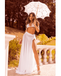 Ensemble 3 pièces blanc soutien gorge, masque et string - MAL8936WHT