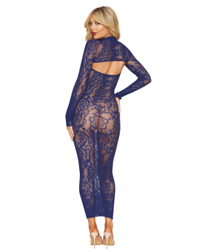 Ensemble 2 pièces top manches longues et robe bleu marine - DG0525ECL