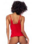 Nuisette courte rouge et string assorti - MAL7562RD