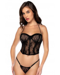 Bustier et string en dentelle noire - MAL8879BLK