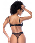 Ensemble 3 pièces en wetlook noir - MAL2767WBLK