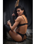 Ensemble 2 pièces en wetlook noir - MAL2769WBLK