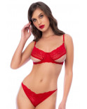 Ensemble 2 pièces en dentelle rouge - MAL8903RD