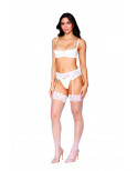 Soutien-gorge Demi-seins à armatures en fine dentelle blanche - DG13252WHT