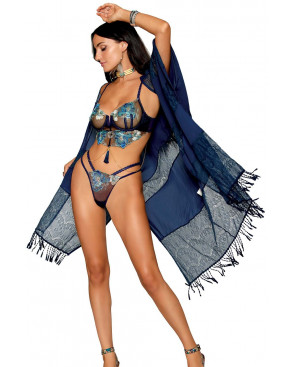 Ensemble soutien-gorge avec chainettes amovibles et string  - DG13224DEN
