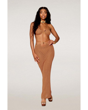 Jupe longue et soutien-gorge avec chaine doré  - DG13244COP