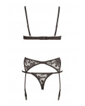 Ensemble sexy trois pièces en dentelle noire - R2210185