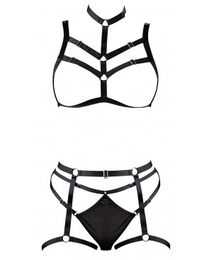 Ensemble soutien-gorge harnais et string porte-jarretelles - R24804761101