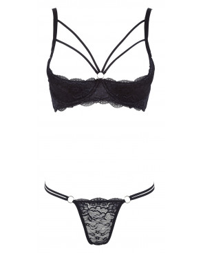 Ensemble soutien-gorge demi seins a armatures et string - R2221098