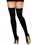 Bas fantaisie noir avec strass - DG0459BLK