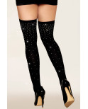 Bas fantaisie noir avec strass - DG0459BLK