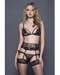 Ensemble trois pièces en dentelle noire - ML20047BLK