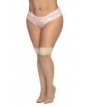 Bas en nylon, grande taille, semi transparent chair - MAL1101XNUDE