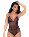 Body noir et violet et mitaines amovibles - MAL1121BKPU Body noir et violet et mitaines amovibles - MAL1121BKPU