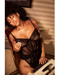 Body string noir à l'illusion corset - MAL8885BLK