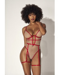 Body chair et couture rouge sexy - MAL8818RED