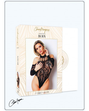 Body résille noire manches longues - Le Numéro 5 - Collection Body - CM98006