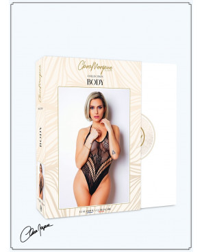 Body effet string sexy noir en résille - Le Numéro 4 - Collection Body - CM98005