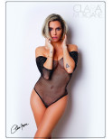 Body noir avec manches 3/4 - Le Numéro 2 - Collection Strass - CM98003