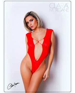 Body Rouge avec décolleté plongeant - Le Numéro 2 - Collection Body - CM98002