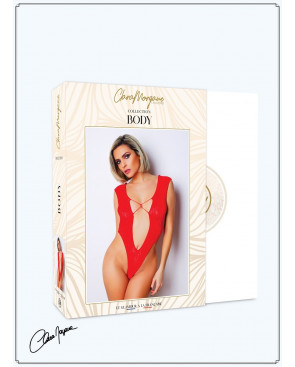 Body Rouge avec décolleté plongeant - Le Numéro 2 - Collection Body - CM98002